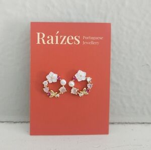 NWT Raízes Portuguese Jewelry Floral Wreath Earrings